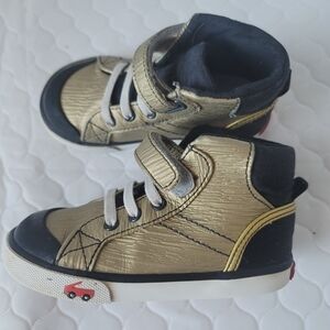 See Kai Run Gold and Black Kids High-Top Sneakers